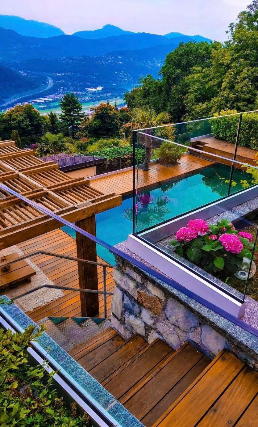 Family Suite With Garden And Amaizing View To Lugano Cademario Bagian luar foto